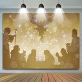Lofaris Jesus Themed Bokeh Merry Christmas Holiday Backdrop